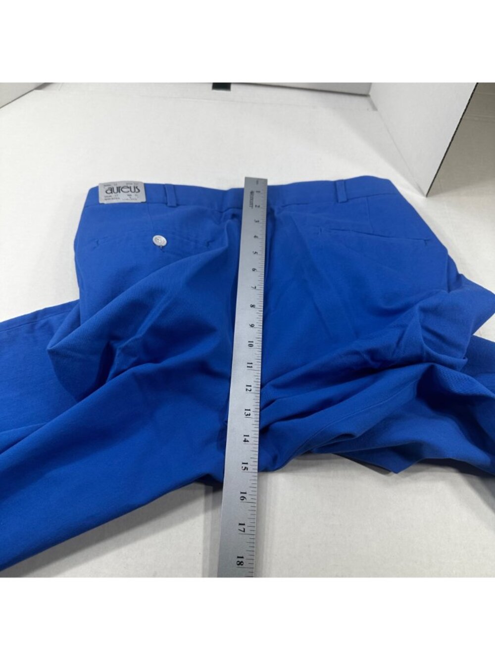 Aureus Men's Sz 36 Pant Pleated Raw Hem Needs To Be Tailored Blue New With Tags - Picture 12 of 16